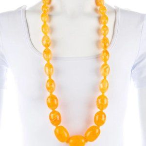 Kenneth Jay Lane bold yellow gradiant resin bead statement necklace